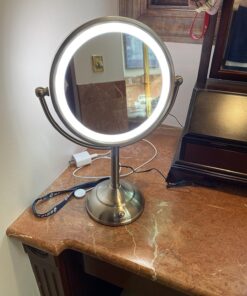 VESAUR Professional 8.5" Large Lighted Makeup Mirror Updated with 3 Color Lights, 1X/10X Magnifying Swivel Vanity Brightness Dimmable Cosmetic Mirror with 48 Premium LED Lights, Senior Pearl Nickel X-Large 39 81mfpCRyAjL