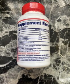 AZO Cranberry Urinary Tract Health Supplement, 1 Serving = 1 Glass of Cranberry Juice, Sugar Free Cranberry Pills, Non-GMO 100 Softgels 100 Count (Pack of 1) 43 81mg1Ac10hL