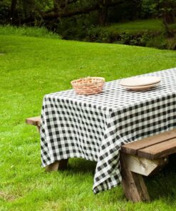 LTC LINENS 60102-010311 Tablecloth, 60X102 in, Black/White Checker 22 81miv4EaaL