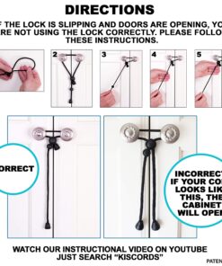 Kiscords Baby Safety Cabinet Locks for Knobs Child Safety Cabinet Latches for Home Safety Strap for Baby Proofing Cabinets Kitchen Door RV No Drill No Screw No Adhesive (Black) 21 81mjH3NXmiL