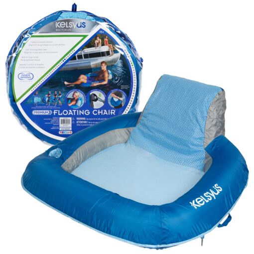 Kelsyus Spring Float Pool Chair, Light Blue Chair (Non Hyper Flate Valve)