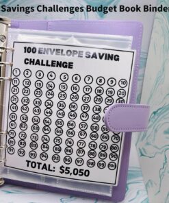 100 Envelope Savings Challenge Binder, Fun Way to Save $5,050, Savings Challenges Book with Envelopes, Savings Challenges Budget Book Binder, 100 Envelopes Money Saving Challenge Book (Black) Black 11 81mkBz6Z4iL