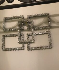 Diamond Flower Shape Mesh Wrap Roll Faux Rhinestone Crystal Ribbon 4" x 10 Yards (30 ft) … (Silver) Silver 38 81mkTMagzZL