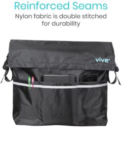 Vive XL Wheelchair Bag - Waterproof, Scratch-Resistant, Double-Stitched, Machine Washable Accessory for Adults, Seniors, 15 Colors - Storage Walker Backpack to Hang on Back of Wheel Chair Black 23 81mkbARsKSS