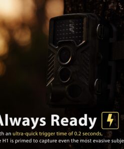 REXING Woodlens H1 HD 16MP Trail Camera Day & Night Ultra Fast Motion Detection, 0.2s Trigger Speed, LED Flash Photo, Video Hunting Game Personal Surveillance Cam (Rexing H1) Rexing H1 10 81mkr24p1L 1