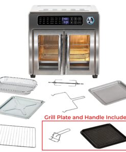 Emeril Lagasse 26 QT Extra Large Air Fryer, Convection Toaster Oven with French Doors, Stainless Steel 29 81mksiYinuL