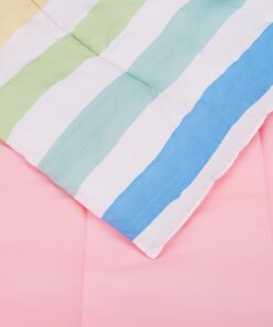 Amazon Basics Kid's Easy Care Microfiber Bed-in-a-Bag 5-Piece Bedding Set, Twin, Rainbow Stripe, Striped 12 81mlL0YvaDL