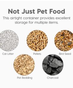 IRIS USA 12.75qt/3.1gal Airtight Pet Food Storage Container, Clear/Black 10 lbs 28 81mlquBOrVL