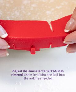 Talisman Designs Baking Pie Crust Shield Protector Cover for Edges of Pie - 8-inch to 11.5-inch Adjustable Silicone Baking Accessory for Making the Perfect Pie | Set of 1 Red Pie Shield - Set of 1 30 81mmSj7jSL
