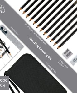 Drawing and Sketching Pencil Set In Zippered Carrying Case 16 Piece Set 23 81mmYdBlaUL