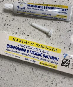 Doctor Butler’s Hemorrhoid & Fissure Ointment Cream with Lidocaine and Phenylephrine HCI for Fast Acting Relief of Pain, Swelling, Discomfort, and Itching (1 oz.) A - 1 oz. Tube 36 81mncGllwXL