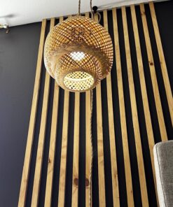 Plug in Pendant Light, Rattan Hanging Lights with Plug in Cord, Hand Woven Bamboo Lampshade Hanging Lamp with 15ft Hemp Rope, On/Off Switch, Plug in Pendant Light Fixture for Living Room Bedroom 34 81mo9J3bBwL