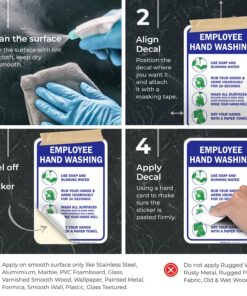 Employees Hand Washing Rules Sign, (2 Pack) 10x7 Inches, 4 Mil Vinyl Decal Stickers Weather Resistant, Made in USA by Sigo Signs 10x7 2 PK 10 81mpFUOM2jL