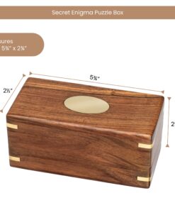 Bits and Pieces - Secret Enigma Puzzle Box - Camouflage Your Cash Money Holder - Brain Teaser - Wooden Secret Compartment Brain Game Enigma Secret Box 12 81mpMSeDEFL