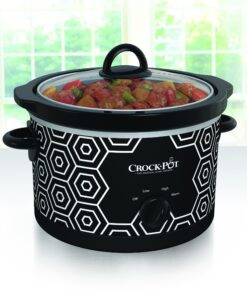 Alternative view of Crock-Pot 4.5 Quart Round Portable Slow Cooker and Food Warmer, Black & White Pattern (SCR450-HX)