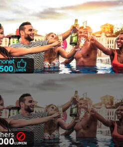 Movie Projector, SMONET 1080P HD Projector 7500L Home Projector Video TV Projector Mini Portable LED Projector Outdoor Indoor Wall Compatibale with TV Stick Laptops PC PS5 HDMI USB A-White 27 81mr5K3cplL