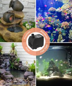YH YUANHUA Submersible Water Pump Ultra Quiet with Dry Burning Protection160GPH for Fountains, Hydroponics, Ponds, Aquariums & More … 160GPH 14 81mrNw5QiBL