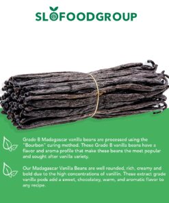 Slofoodgroup - Madagascar Vanilla Beans - Extract Grade B Vanilla Pods - 10 Count - Extraction Grade Bourbon Vanilla Planifolia - For Cooking, Baking, and Vanilla Extract 10 Count (Pack of 1) 33 81mroZF2OoS