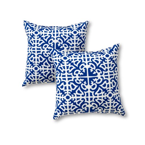 Greendale Home Fashions Outdoor Accent Pillows, Indigo, Set of 2