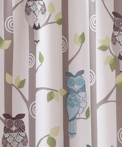 No. 918 Hoot Owl Print Semi-Sheer Rod Pocket Kitchen Curtain Valance, 56" x 14", Mocha Mocha Brown 56 in x 14 in 26 81msbWW4bCL