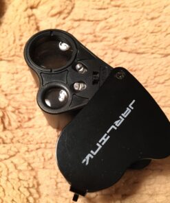 JARLINK 2 Pack 30X 60X Illuminated Jewelers Eye Loupe Magnifier, Foldable Jewelry Magnifiers with Bright LED Light for Gems, Jewelry, Coins, Stamps, etc (Black) Black 21 81mtRP mRyL