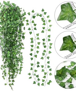 Alternative view of JPSOR 24pcs Fake Leaves Artificial Ivy Garland Greenery Vines for Bedroom Decor Aesthetic Silk Ivy Vines for Room Wall Home Decoration 24pcs of vines