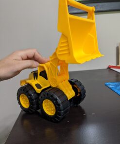 Amazon Basics Toy Construction Vehicle Set, Dump Truck and Bulldozer, Indoor/Outdoor, 10-Inch, Pack of 2, Yellow, 10.25" x 12" x 5.75" 61 81muwEos0WL