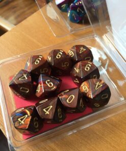Chessex Dice Sets: Scarab Blue Blood with Gold - Ten Sided Die d10 Set (10) - 27219 18 81mwThye1ML