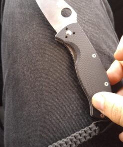 Spyderco - Black Lanyard with Silver Square Bead - Box-Weave Pattern - BEAD1LY 12 81mxo0U1j7L