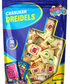 30 Medium Wood Dreidels - Classic Chanukah Spinning Draidel Game, Gift and Prize - Bulk Value Pack - by Izzy n Dizzy 30-Pack 15 81my fAQZGL