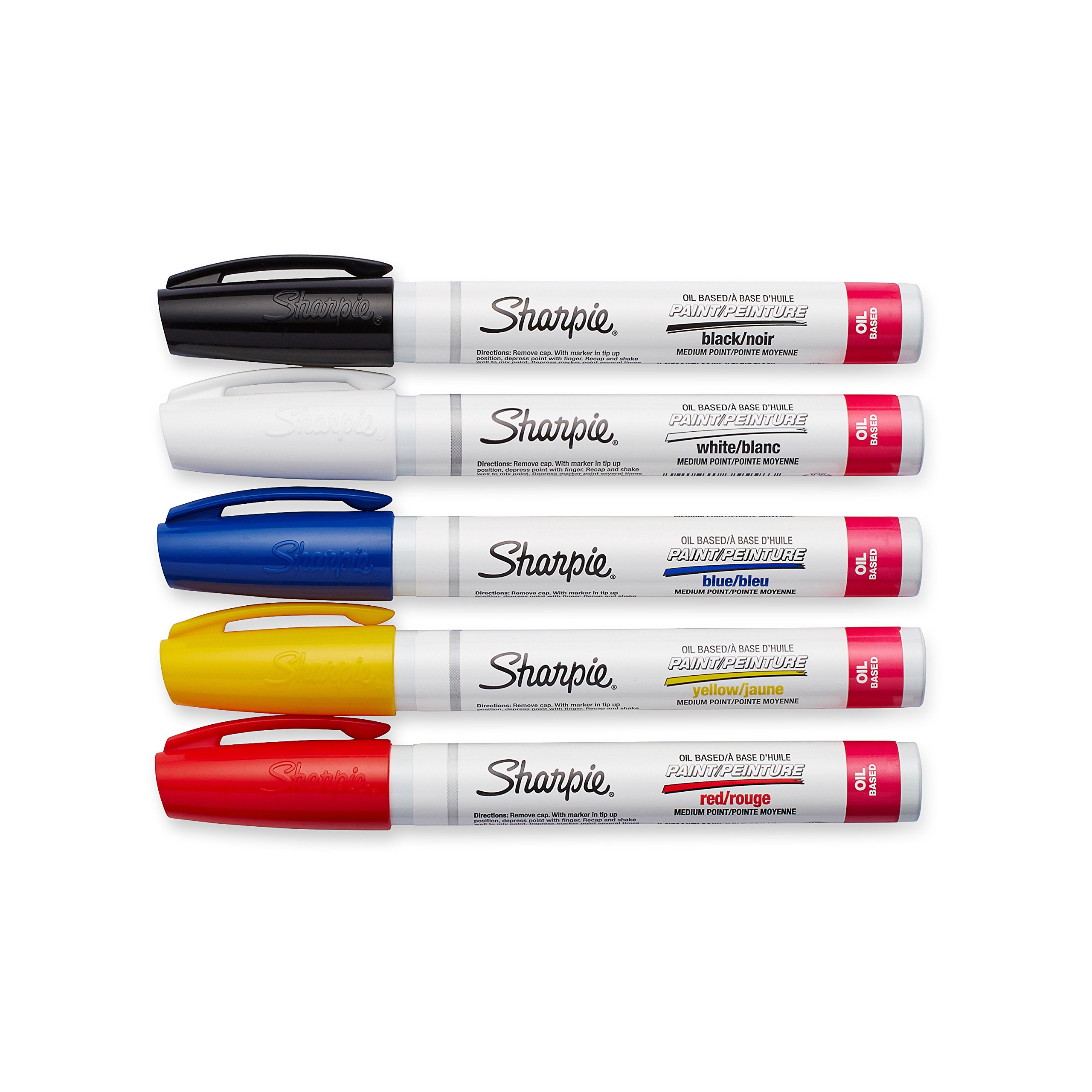 SHARPIE Oil-Based Paint Markers, Medium Point, Assorted Colors, 5 Count (Packaging May Vary) - Great for Rock Painting Classic Assorted 5-Count Medium Tip 2 SHARPIE Oil-Based Paint Markers, Medium Point, Assorted Colors, 5 Count (Packaging May Vary) - Great for Rock Painting Classic Assorted 5-Count Medium Tip - Image 2