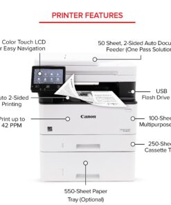 Canon imageCLASS MF465dw - All in One, Wireless, Mobile Ready, Duplex Laser Printer with Expandable Paper Capacity and 3 Year Limited Warranty,White 21 81mytgb0pcL