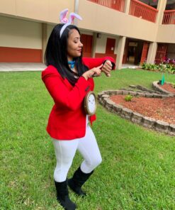 Skeleteen Jumbo Gold Clock Necklace - White Rabbit Clock, Hip Hop Rapper Clock - 1 Piece 30 81n nu 4KAL