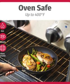 GoodCook 12-Piece Micro-Divot Nonstick Aluminum Cookware Set with Pans, Dutch Oven, Spoon and Turner, Black (6184) 12 piece set 29 81n02h6ecJL