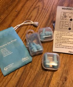 ANBOW Soft Ear Plugs for Sleeping Noise Cancelling. Ear Plugs for Swimming, Concerts, Travel, Work, Snoring & Concentration. Reusable Silicone Earplugs with Adjustable Size. 3 Pairs + Travel Pouch Light Blue 37 81n1D0c0bfL