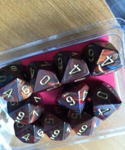 Chessex Dice Sets: Scarab Blue Blood with Gold - Ten Sided Die d10 Set (10) - 27219 19 81n1M0hSfJL