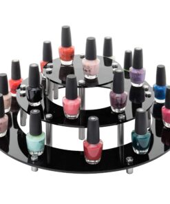 Alternative view of MyGift 6-Piece Set Black Acrylic Semicircle Server Cupcake Dessert Display Stand Shelves, Tabletop Collectible Product Showcase Risers Black (Set of 2)