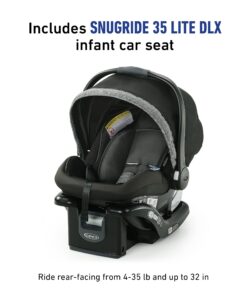 Graco Modes Pramette Travel System, Includes Baby Stroller with True Pram Mode, Reversible Seat, One Hand Fold, Extra Storage, Child Tray and SnugRide 35 Infant Car Seat, Ellington Modes Pramette w/ Infant Pramette Mode 32 81n1xPHyleL