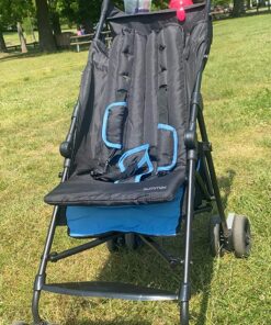 Summer Infant 3Dmini Convenience Stroller, Blue/Black – Lightweight Infant Stroller with Compact Fold, Multi-Position Recline, Canopy Pop Out Sun Visor and More Umbrella for Travel 42 81n2CcGbvmL