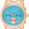 Michael Kors Women's Runway Watch, Rose Gold/Blue, One Size 31 81n2S8laFgL