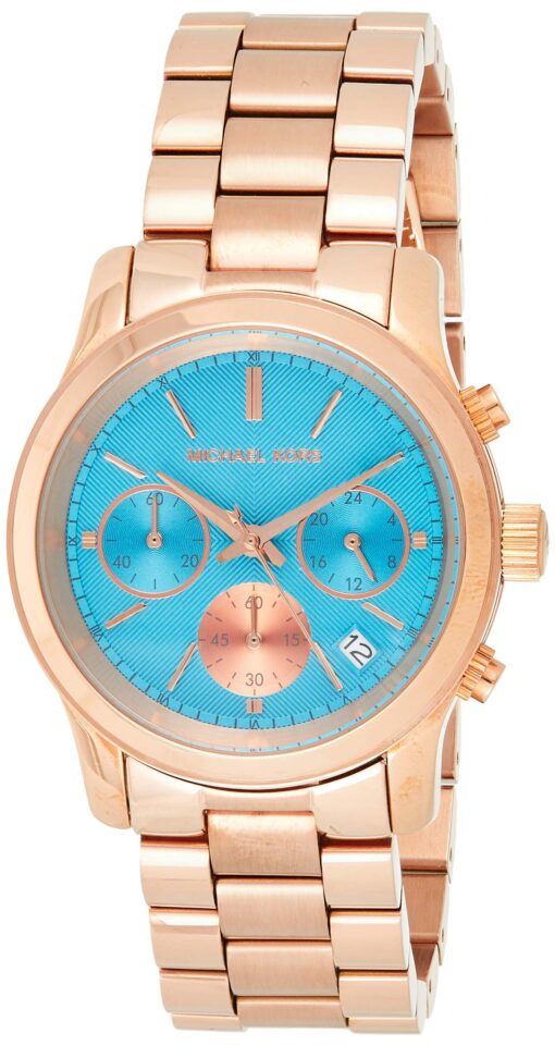 Michael Kors Women's Runway Watch, Rose Gold/Blue, One Size