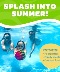 Watermelon Ball The Original Pool Toys for Kids Ages 8-12 - 6.5 inch Pool Ball for Teens, Adults, Family - Pool Games, Pool Toys, Fun Swimming Pool Games, Water Football, Diving and Beach Ball Play 21 81n2jmS5QSL