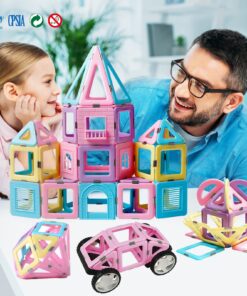MAGBLOCK 102 Piece Magnetic Tiles Toys for 3 4 5 Year Old Girls Boys, Castle Magnet Toy Building Block for Kids Toddlers, Magnetic Blocks Montessori STEM Toys for Toddler Girls Gifts 24 81n4RX90eiL