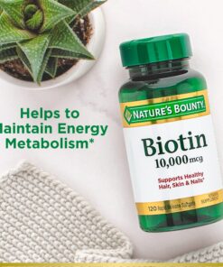Nature's Bounty Biotin, Supports Healthy Hair, Skin and Nails, 10,000 mcg, Rapid Release Softgels, 120 Ct Unflavored 120 Count (Pack of 1) 22 81n4cM5vchL