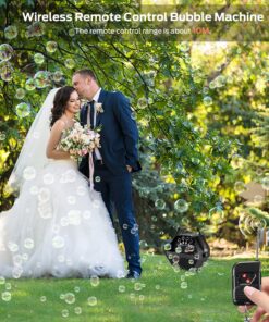Theefun Bubble Machine: Wired and Wireless Remote Control Bubble Blower Machine with Over 800+ Bubbles/M, Plug-in Kids Bubble Machine for Parties Wedding Birthday-Indoor & Outdoor Use with AC Adapter 16 81n4dQaNLS