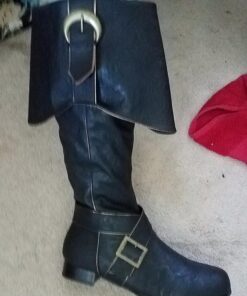 Ellie Shoes Men's 1" Heel Knee High Pirate with Buckle décor Boots Sizes Large Blkp 5 81n6i4FMh5L