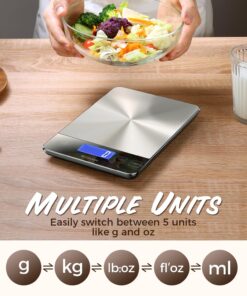 【NASA-Grade】33lb Food Kitchen Digital Scale,【Bread Meat Cookies Measures Precisely】Weight Grams and Ounces for Baking Cooking,1g/0.1oz Precise Graduation,304 Stainless Steel,Waterproof Tempered Glass 33 81n791tAvAL