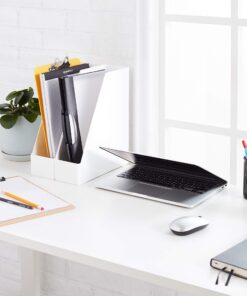 Amazon Basics Rectangular Plastic Desk Organizer, Magazine Rack, White, 2-Pack Magazine Rack, 2-Pack 24 81n8fcwbqIL