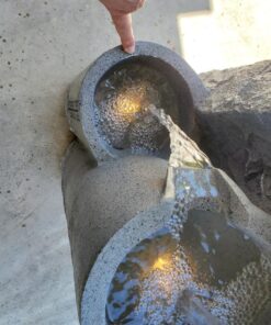 Bowl and Pillar Zen Modern Outdoor Floor Water Fountain 34 1/2" High with LED Light Cascading for Garden Patio Backyard Deck Home Lawn Porch House Relaxation Exterior Balcony - John Timberland 28 81n9JA6jFTL