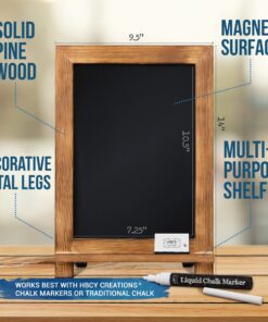 HBCY Creations Rustic Torched Wood Tabletop Chalkboard with Legs/Vintage Wedding Table Sign/Small Kitchen Countertop Memo Board/Antique Wooden Frame (9.5” x 14” Inches) (Torched Brown) 2- Torched Brown 9.5" x 14" 23 81nAzRoHgNL